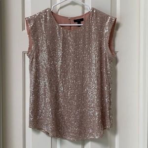 J Crew Sequin Cap Sleeve Top